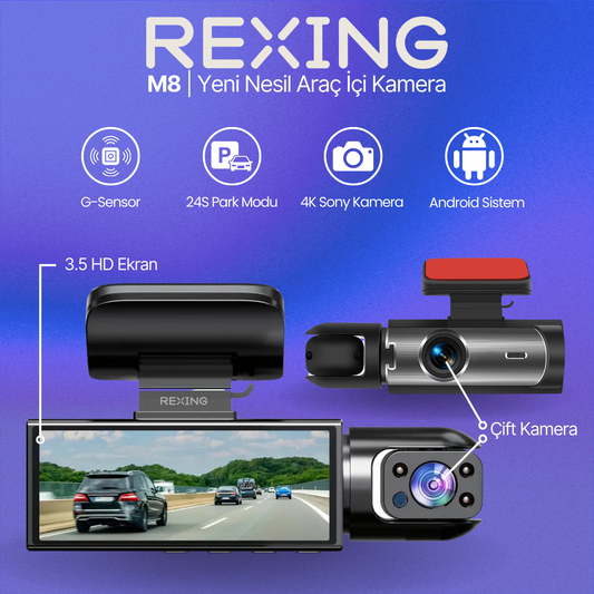 Rexing M8 | 4K Park Moduna Sahip Araç İçi Kamera