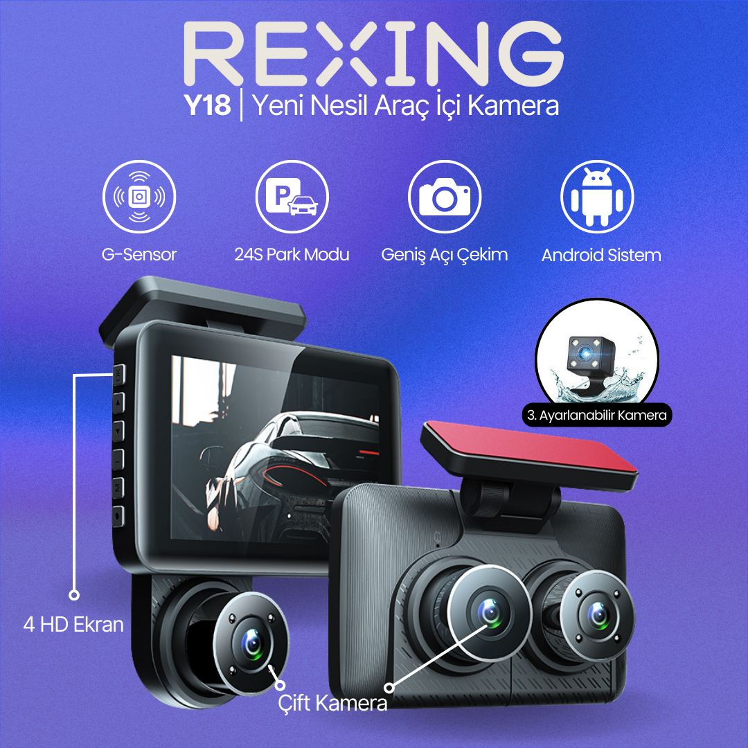 Rexing Y18 | Park Moduna Sahip Araç İçi Kamera