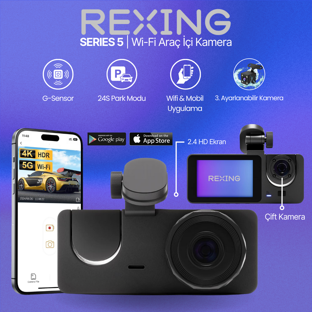 Rexing S5 | WiFi Araç İçi Kamera