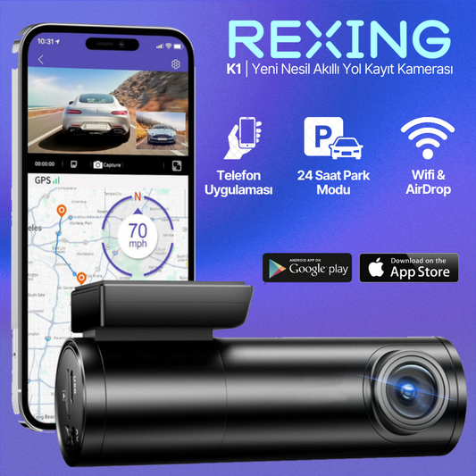 Rexing K1 | Telefon Kontrol Park Modu Araç İçi Kamera