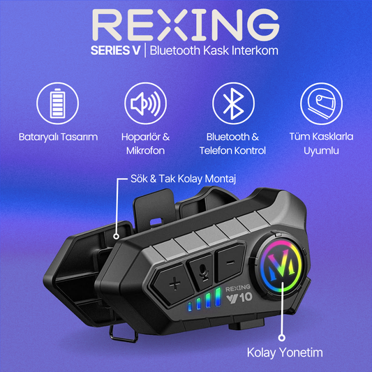 Rexing V10 | Bluetooth Universal Kask İnterkom