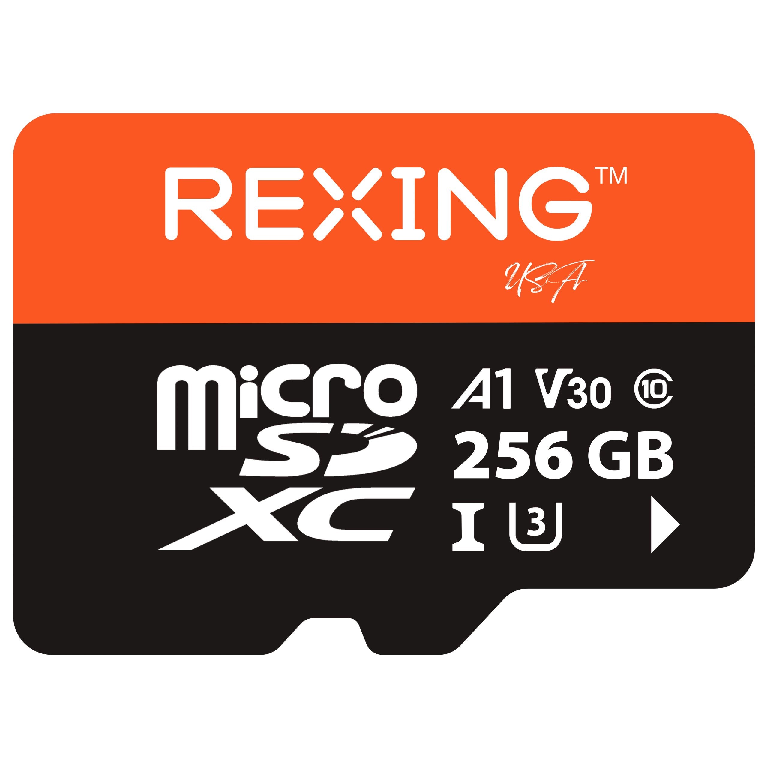Rexing 256GB Hafıza Kartı 130MB/s Msicro SDHC SD Adaptör