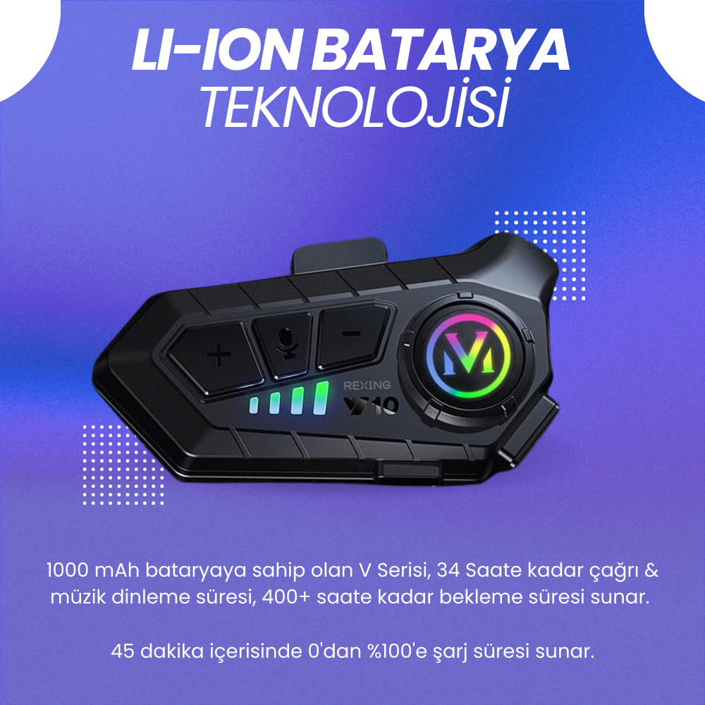 Rexing V10 | Bluetooth Universal Kask İnterkom