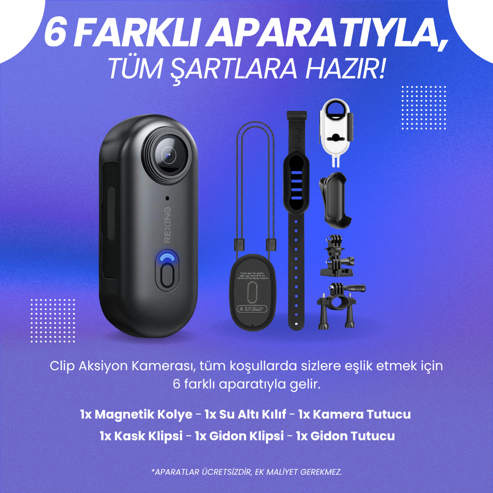 Rexing Clip | WiFi Taşınabilir Aksiyon Kamerası