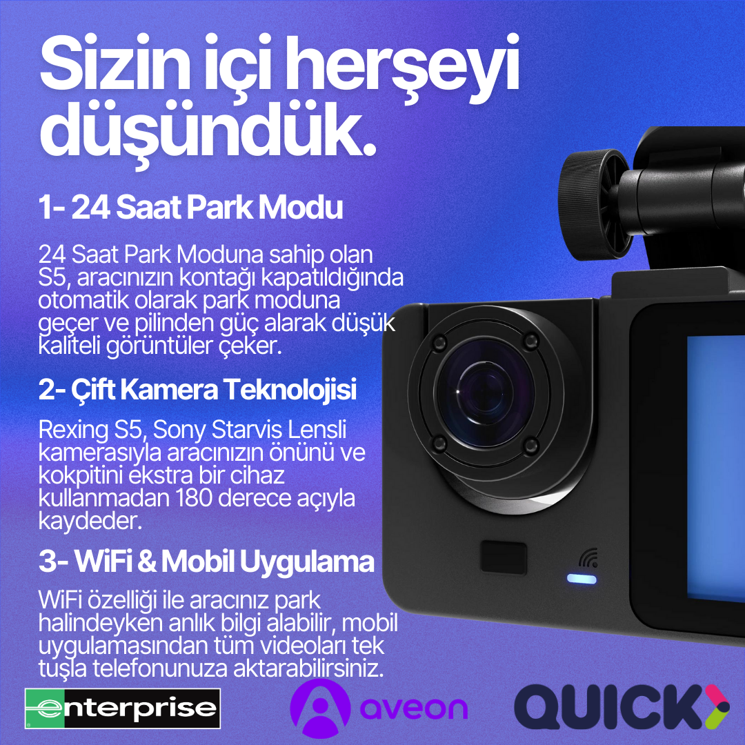 Rexing S5 | WiFi Araç İçi Kamera