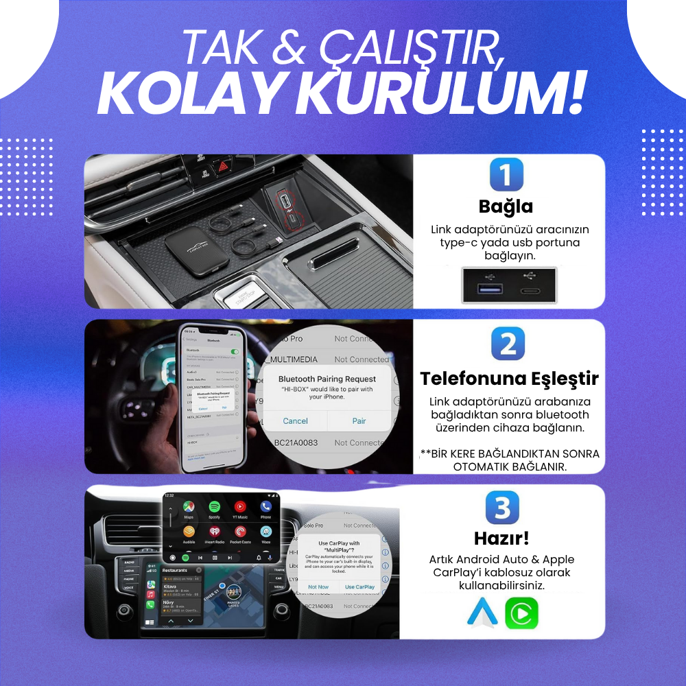 Rexing Link | Kablosuz CarPlay Adaptör