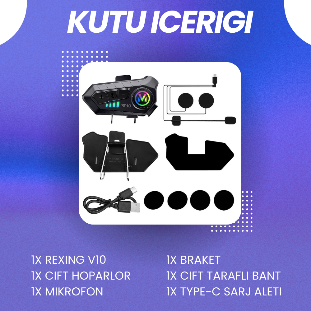 Rexing V10 | Bluetooth Universal Kask İnterkom