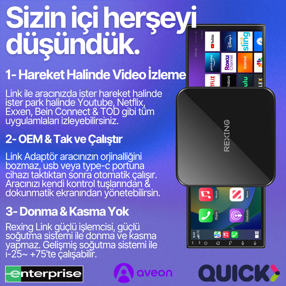 Rexing Link | Kablosuz CarPlay Adaptör